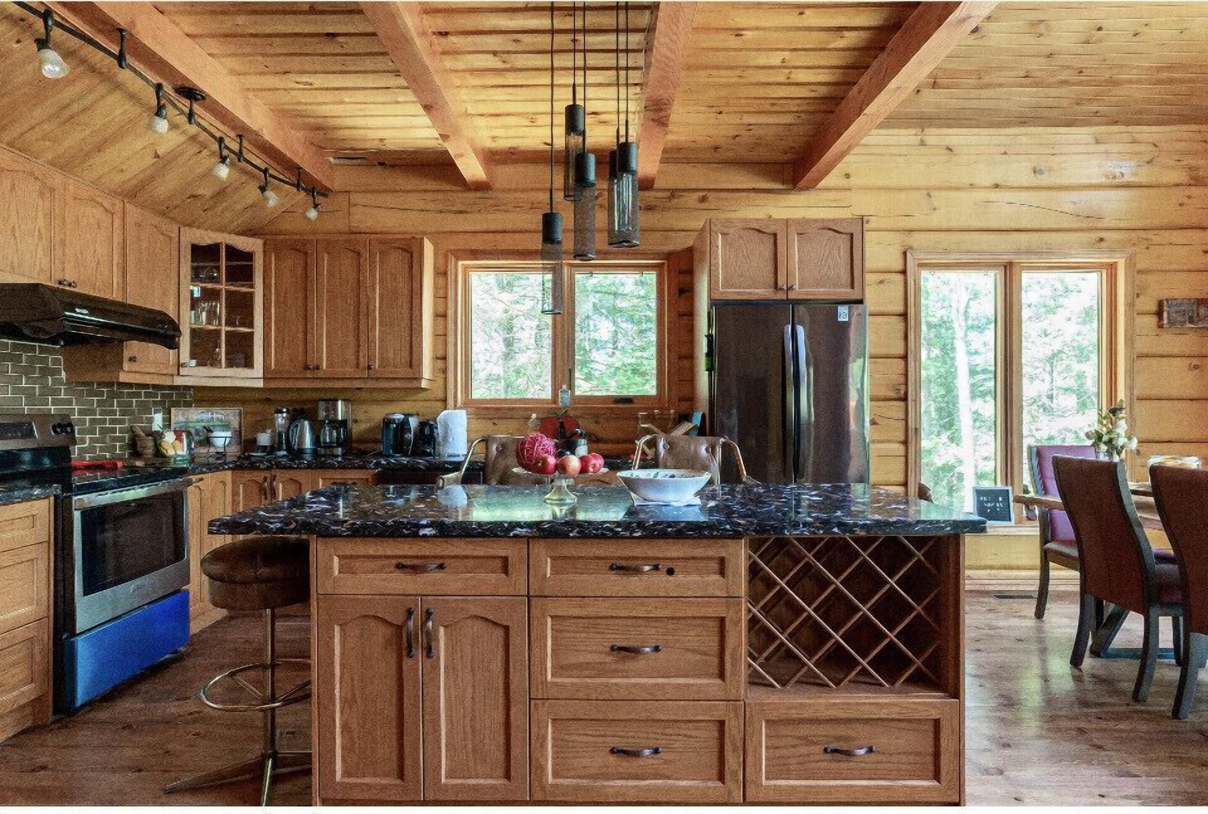 Luxery waterfront log home