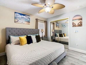 4 bedrooms, desk, iron/ironing board, travel crib
