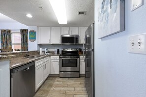 Fridge, microwave, oven, stovetop - Breathtaking Oceanfront Condo Views w Pool | Atlantica Towers (Myrtle Beach)