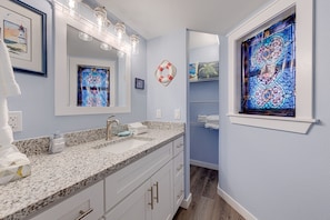 Shower, hair dryer, towels - Sandcastle Condominiums Unit 226 (Port Aransas)