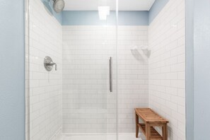 Shower, hair dryer, towels - Sandcastle Condominiums Unit 325 (Port Aransas)