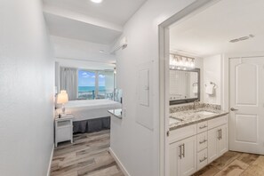 Shower, hair dryer, towels - Sandcastle Condominiums Unit 435 (Port Aransas)