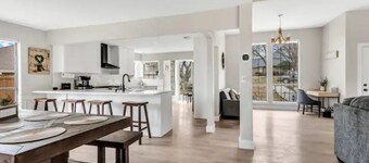 Lakefront Home w/ Game Room + outdoor oasis with firepit with a large king suite