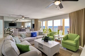 Living area - Amazing Views! Newly Listed! Family Friendly Unit! Resort Pools! (Panama City Beach)