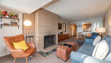 TV, fireplace, video games, DVD player