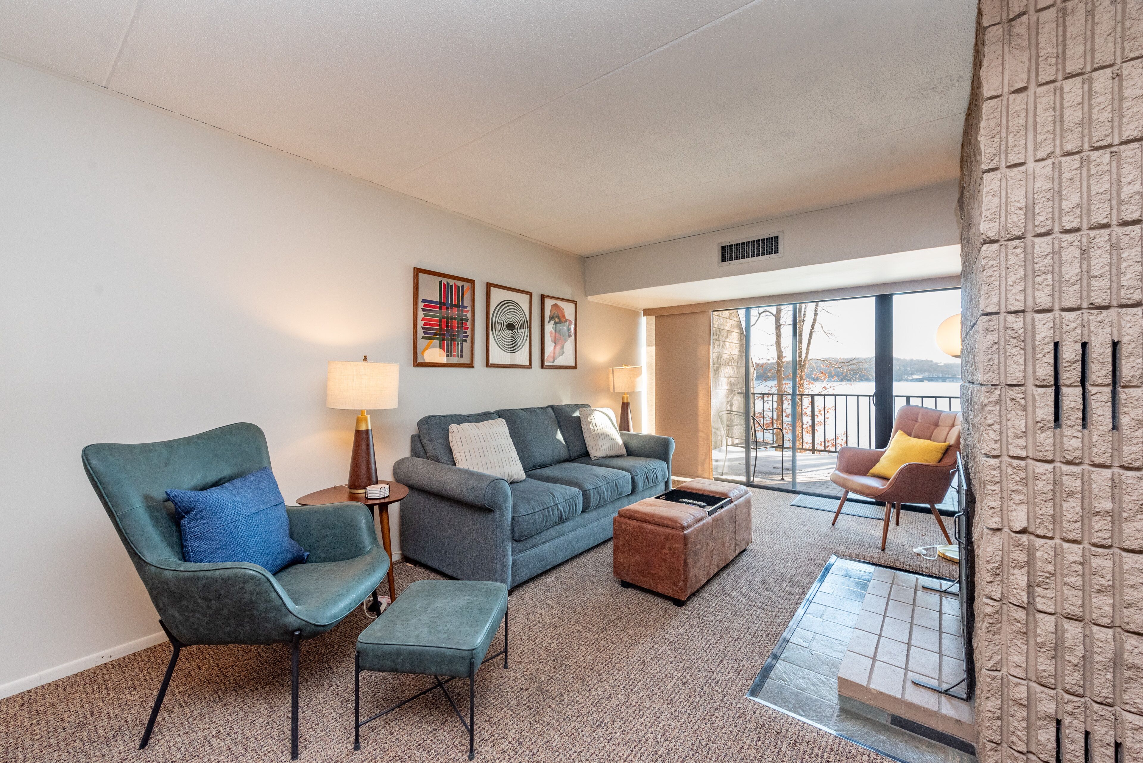 TV, fireplace, video games, DVD player