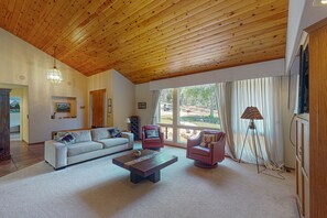 TV, fireplace, DVD player, foosball