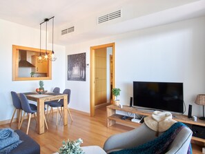 TV, DVD player, stereo