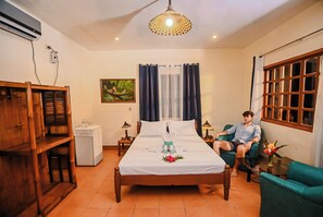 Chambre Double Supérieure pour 1 personne, 1 grand lit, véranda, côté jardin