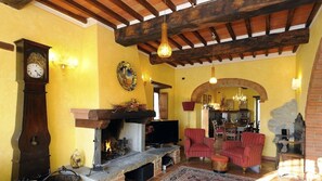 TV, fireplace, DVD player - Beautiful farmhouse with heated pool and jacuzzi (Bucine)
