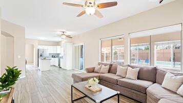 Smart TV, foosball, stereo, offices