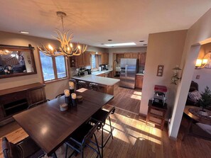 Fridge, microwave, oven, stovetop - One of a kind, Creek Front Lodge 3 floors, 2 kitchens, long distance views. (Mars Hill)