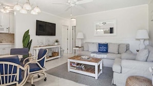 Living area - 1BR Marco Island condo with pool, WiFi, kitchen, and heated pool. (Marco Island)