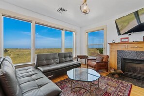 Smart TV, fireplace, video games, table football