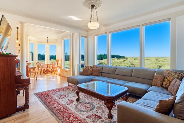 Smart TV, fireplace, video games, table football