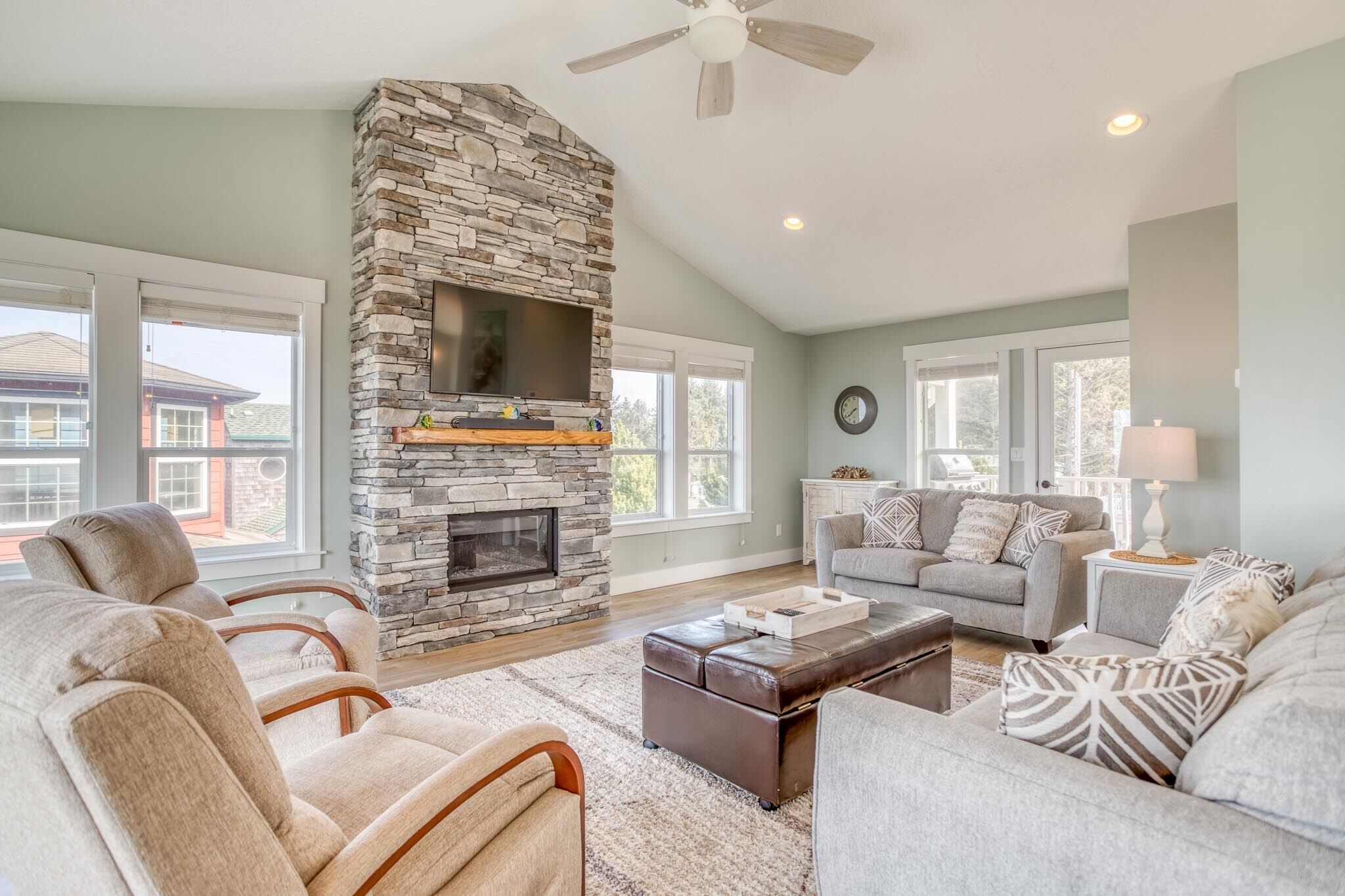 Spacious, Sky-High Great Room Graces Splendidly Luxurious Ocean-view Craftsman!