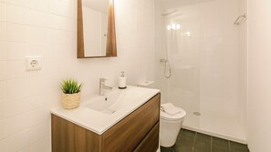 Secadora de cabello, toallas, papel de baño 