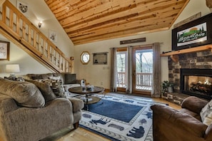 Smart TV, fireplace - Deer Run by Mountain Oasis | Dog-Friendly Cabin in Coosawattee River Resort (Ellijay)