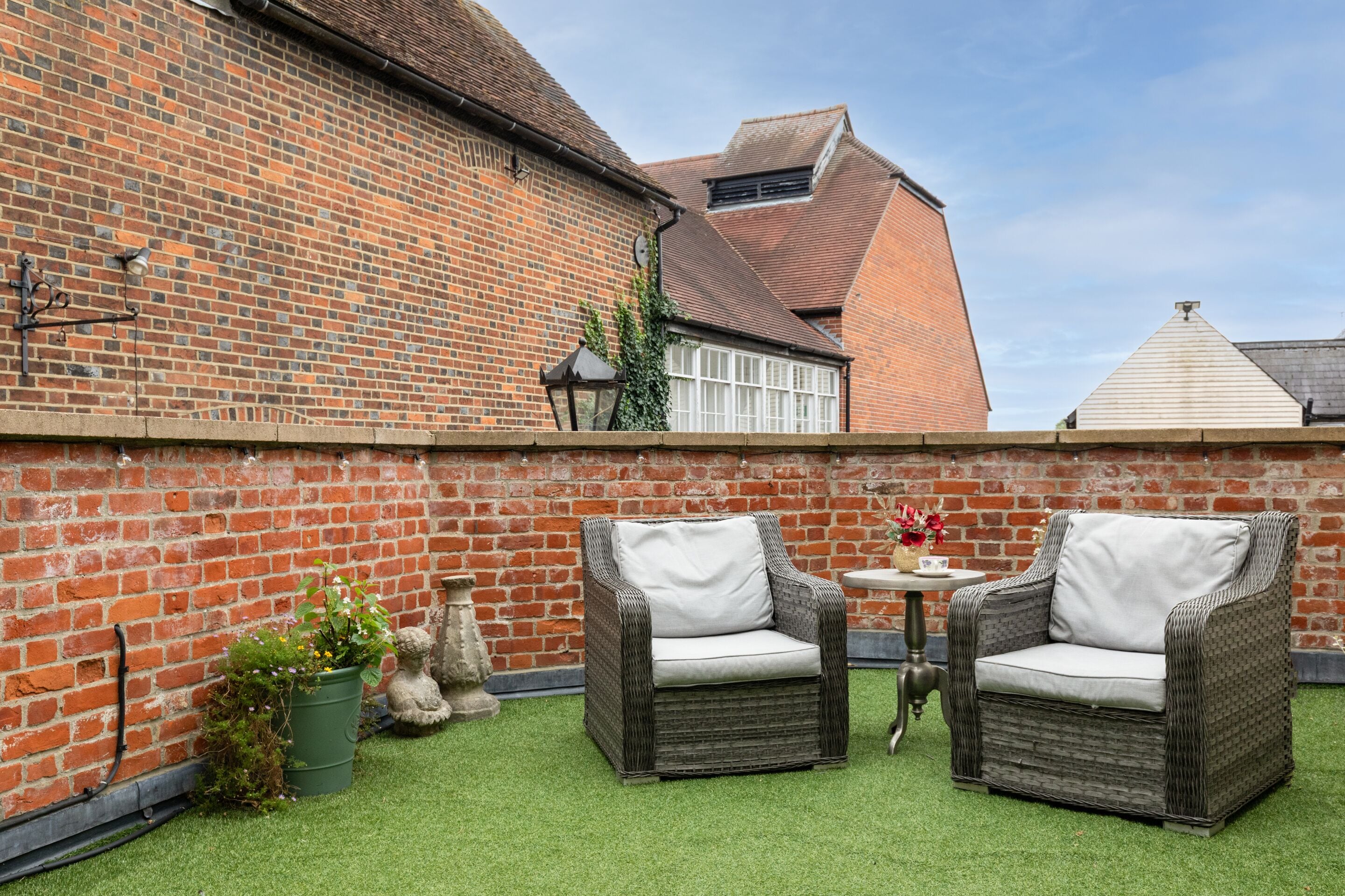 Familie appartement, privébadkamer, uitzicht op de binnenplaats (The De Vere Suite) | Terras