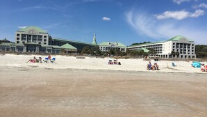 A beachfront hotel with multiple buildings, including a prominent structure with a green roof. -  Poolside #, Westin Amenities Included with your stay.  #133 (Hilton Head Island)