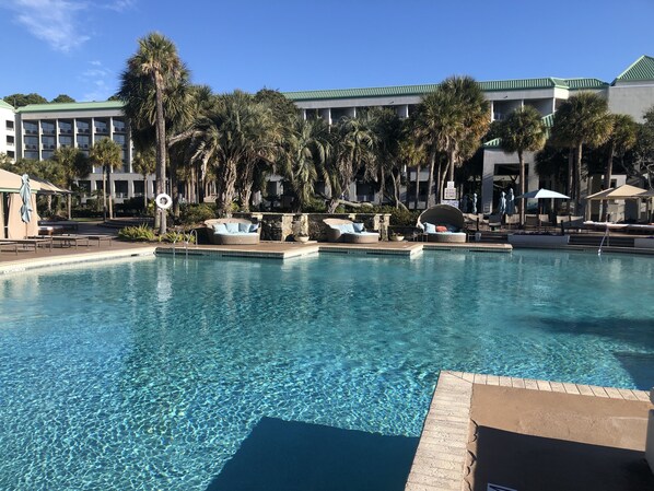 Outdoor pool, a heated pool