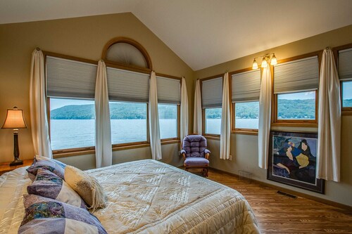 Enjoy the sunset from this east side Keuka Lakefront home!