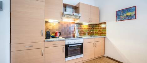 Fridge, oven, stovetop, dishwasher