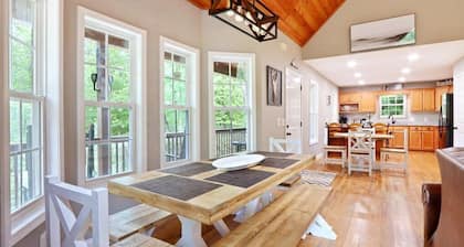 Modern Mountain Retreat with Peaceful Stream near Wineries!