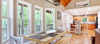 Modern Mountain Retreat with Peaceful Stream near Wineries!