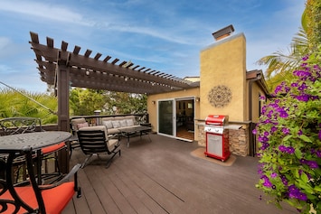 Image of Spanish-style home in the hills with canyon views, furnished deck, AC, & WiFi