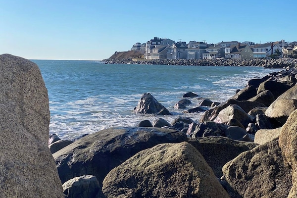 On the beach, white sand