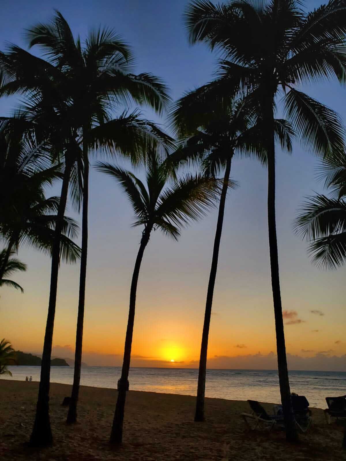 Perto da praia, espreguiçadeiras, toalhas de praia 