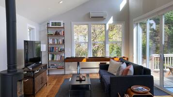 Télévision, cheminée, livres, imprimantes