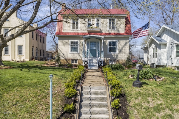 There is on-street parking directly in front of the house.