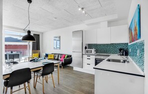 Kühlschrank, Mikrowelle, Herdplatte, Geschirrspüler