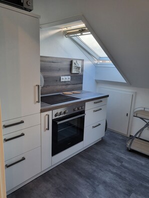 Kühlschrank, Mikrowelle, Ofen, Herdplatte