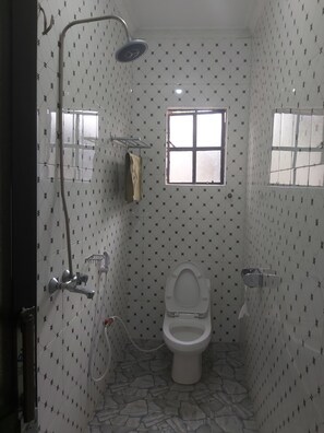 Combined shower/bathtub