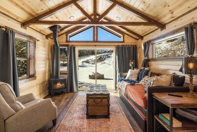 Sagebrush - Log cabin secluded in a mountain canyon in the Crazy Mountains