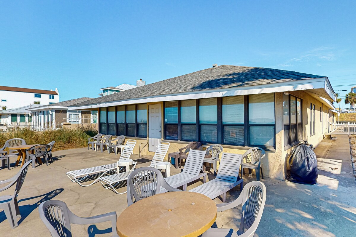 Large, snowbird & dog-friendly beachfront home w/WiFi & patio - steps to sand