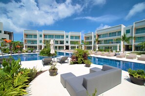 2 outdoor pools - Cayman Luxury Rentals at One Canal Point (Seven Mile Beach)