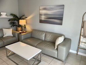 Basic Duplex | Living area - Haven House (Jensen Beach)