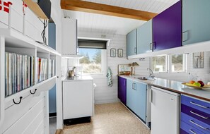 Fridge, stovetop, coffee/tea maker, cookware/dishes/utensils