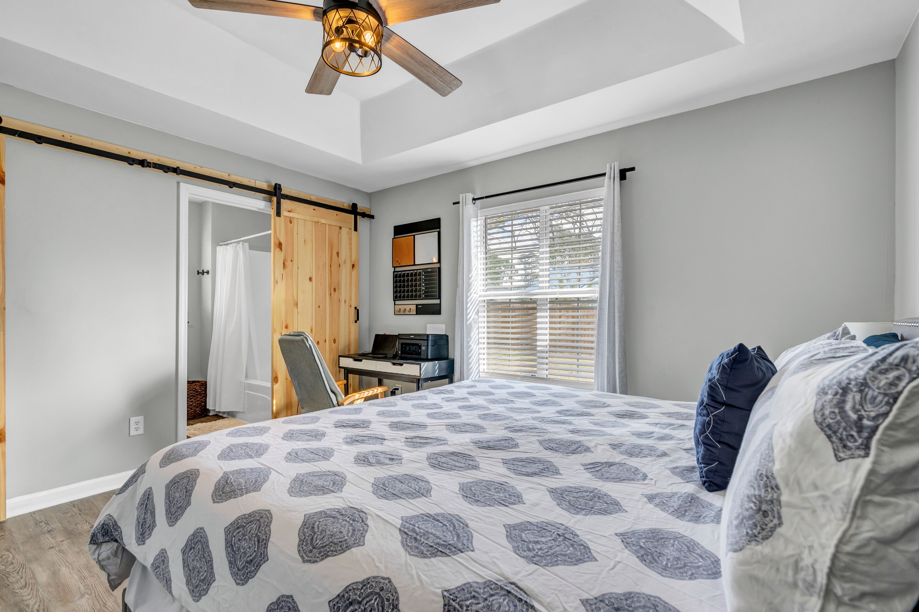 Pet Friendly Fenced Private Backyard with Patio & Firepit Trailer Motorcycle