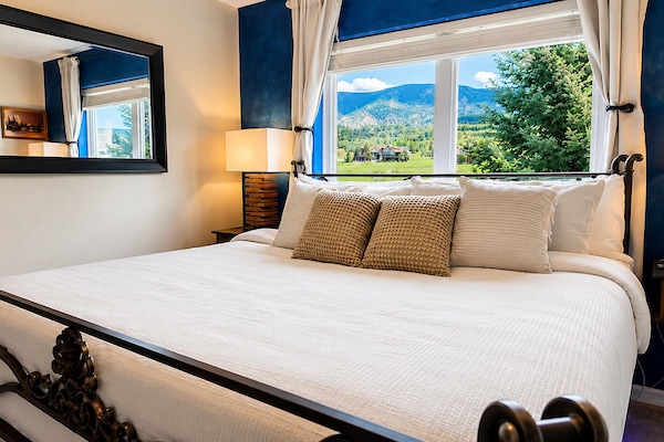 Luxury iron bed with Casper memory foam & mountain golf course views
