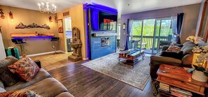 Smart TV, fireplace, table football, ping pong