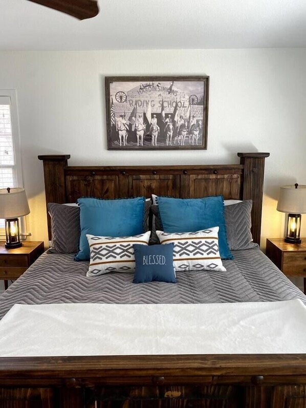 4 bedrooms, iron/ironing board, travel cot, WiFi