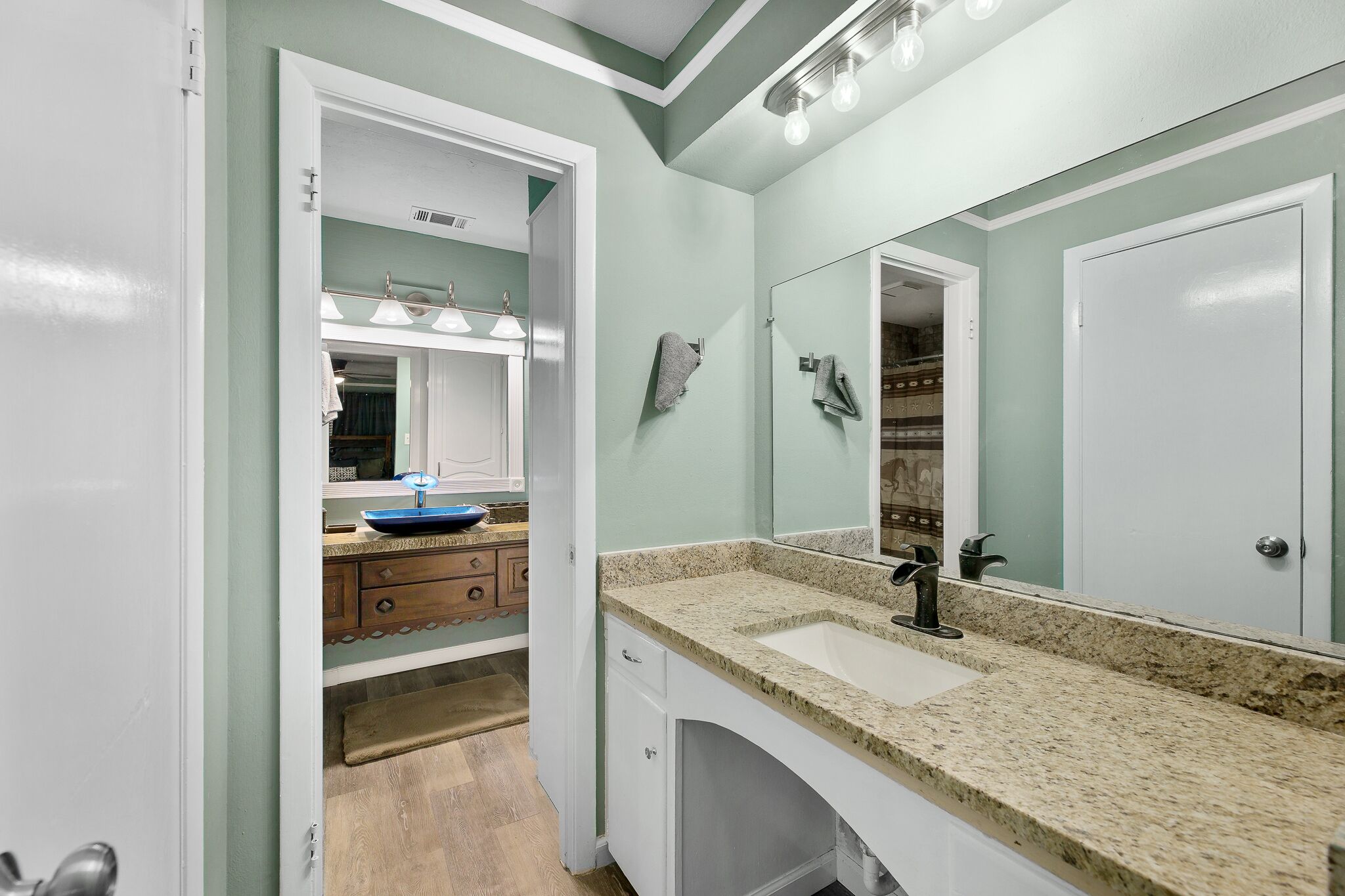 Modern home with swimming pool and hot tub