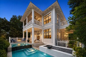 A heated pool - Park District Elegance: WaterColor Home, Beach Club Passes, Private Pool, Bikes, Outdoor Oasis! (Santa Rosa Beach)