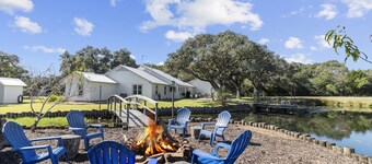 2 bedroom Cabin!  Party Barn with games!  5 acers with pond!