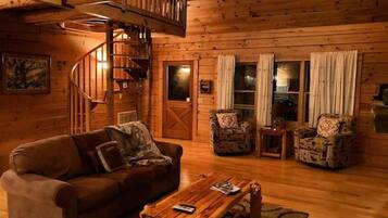 Televisión y chimenea